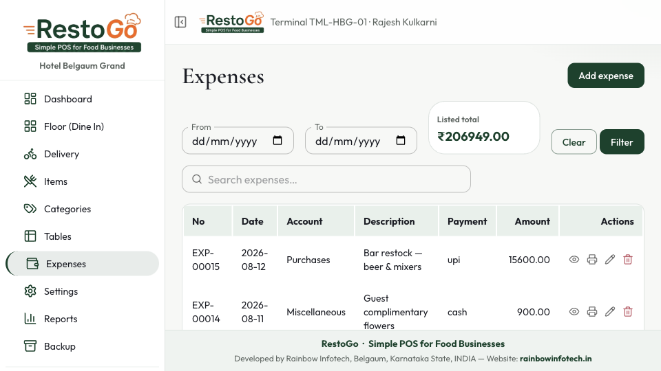 RestoGo screenshot